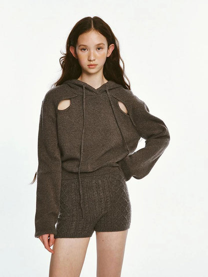Sporty Daily Lamb Wool Mocha Brown Sweater Set