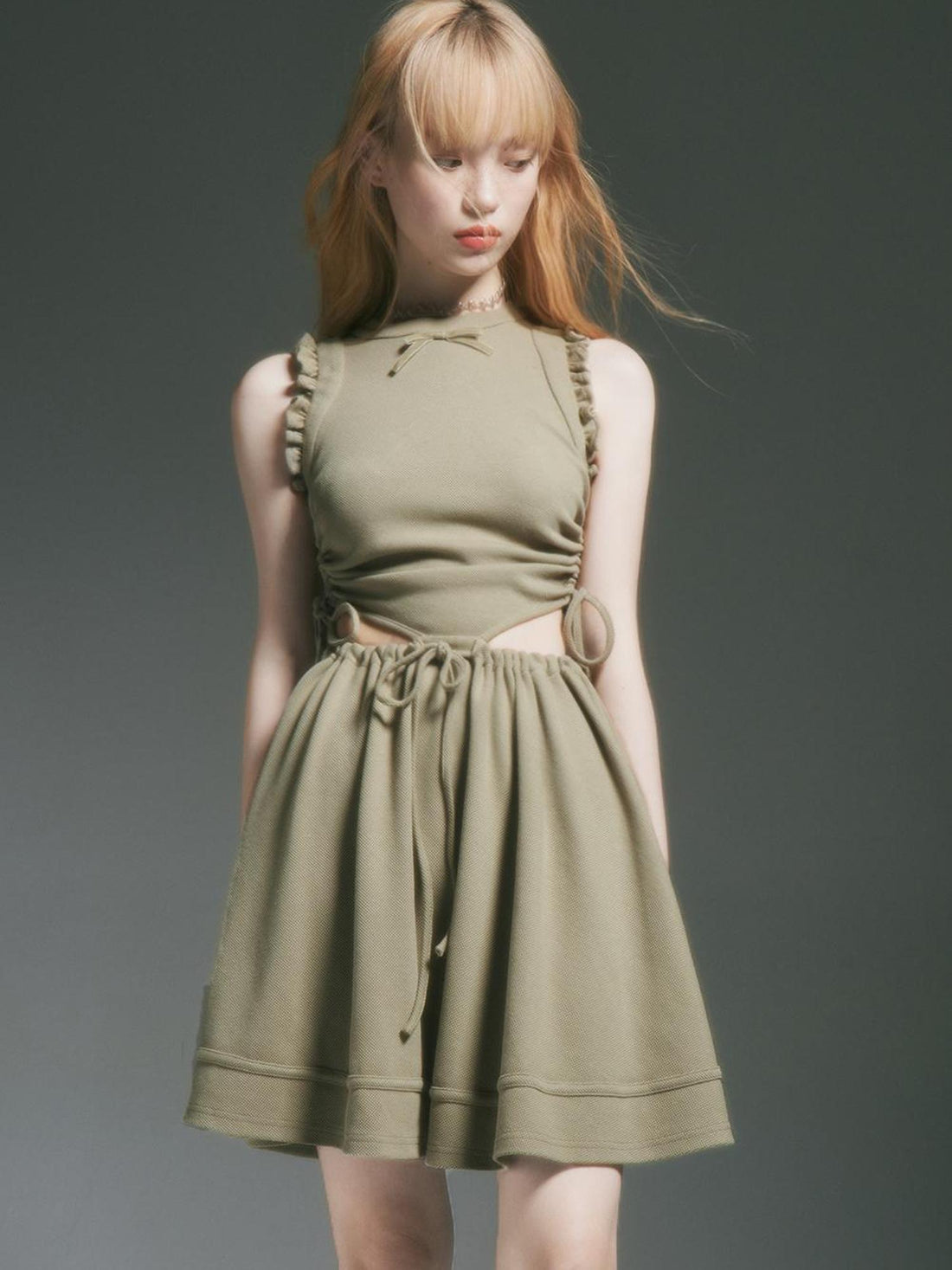 FUSSED Sporty Lime Green Cut Out Tennis Dress With Bow
