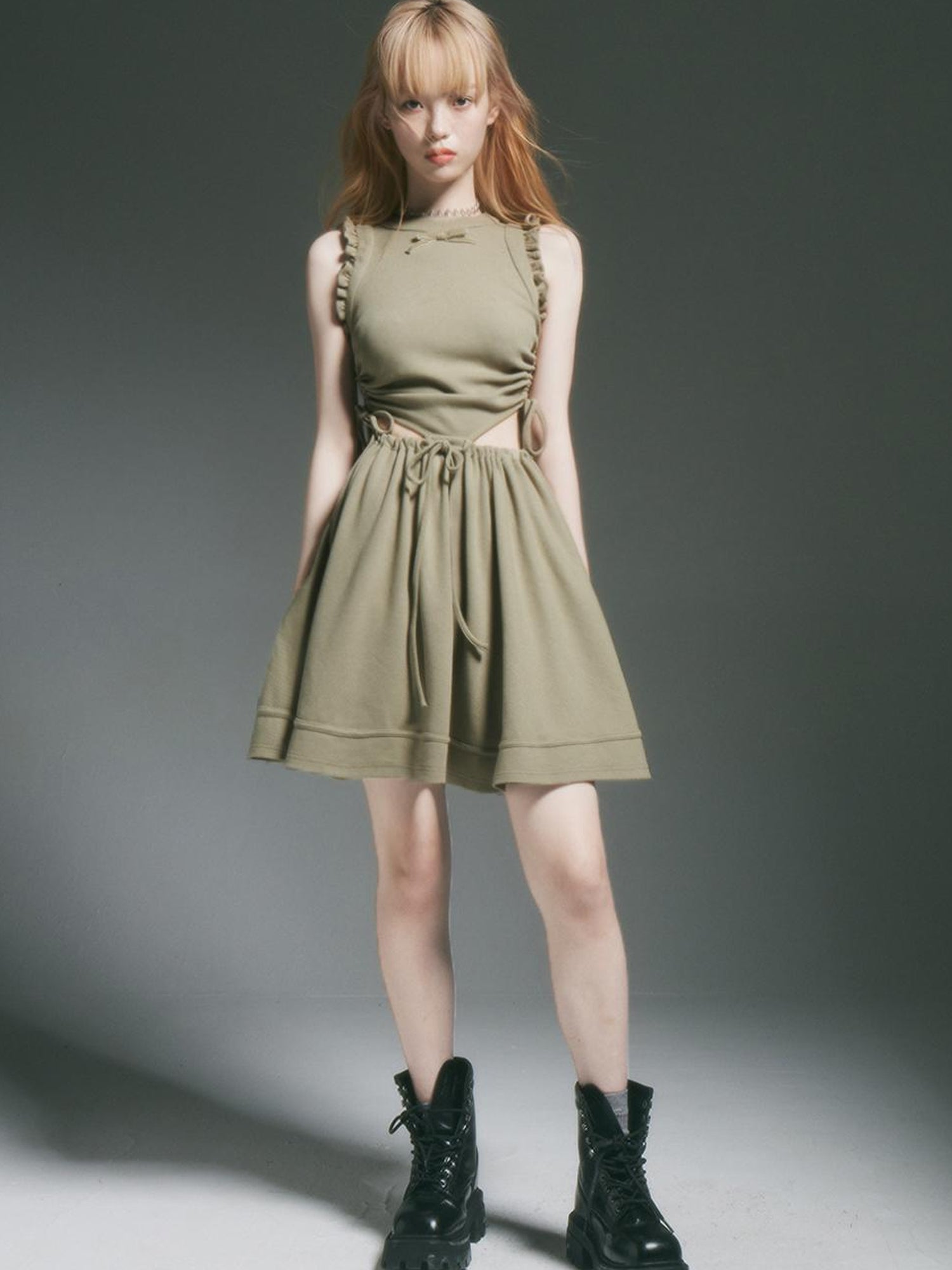 FUSSED Sporty Lime Green Cut Out Tennis Dress With Bow