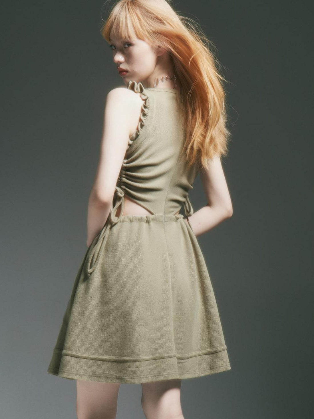 FUSSED Sporty Lime Green Cut Out Tennis Dress With Bow