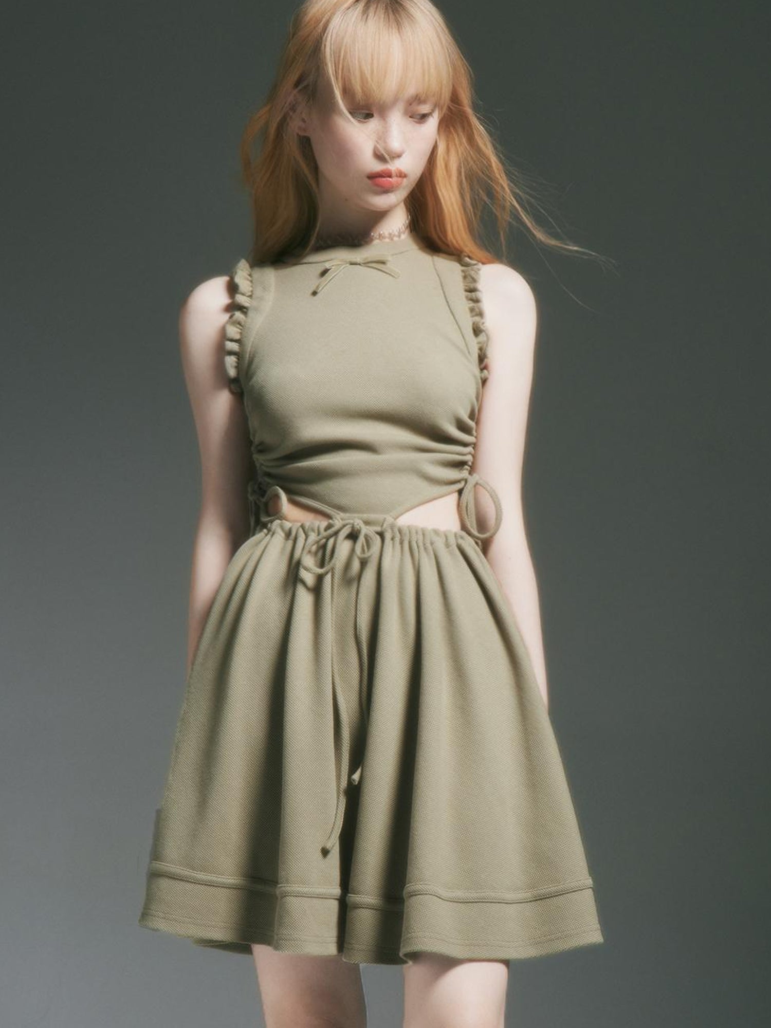 FUSSED Sporty Lime Green Cut Out Tennis Dress With Bow