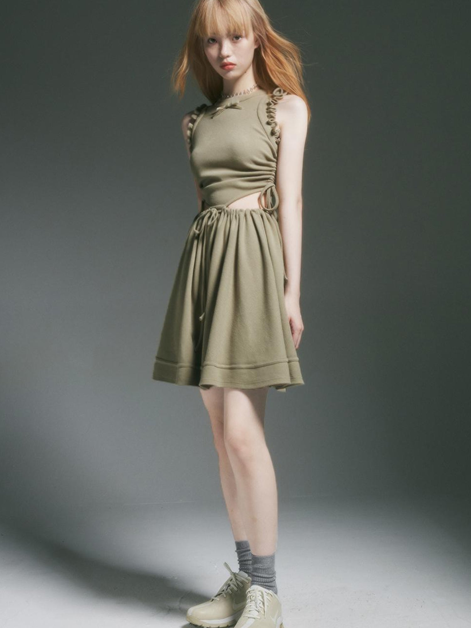 FUSSED Sporty Lime Green Cut Out Tennis Dress With Bow