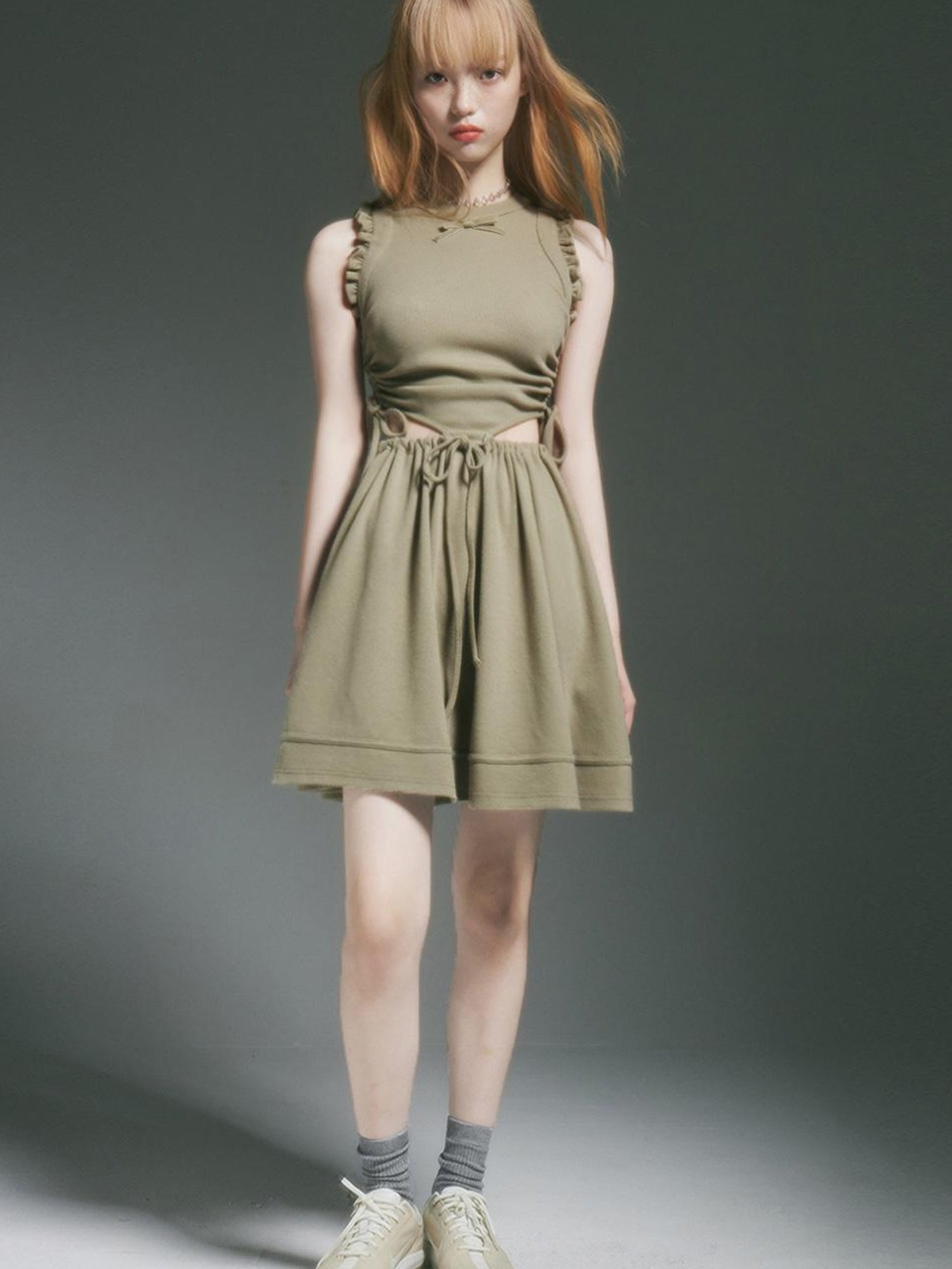 FUSSED Sporty Lime Green Cut Out Tennis Dress With Bow