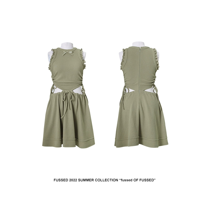 FUSSED_Sporty_Lime_Green_Cut_Out_Tennis_Dress_With_Bow_MISSTT
