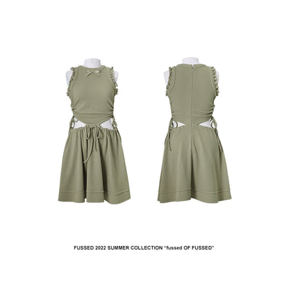 FUSSED_Sporty_Lime_Green_Cut_Out_Tennis_Dress_With_Bow_MISSTT