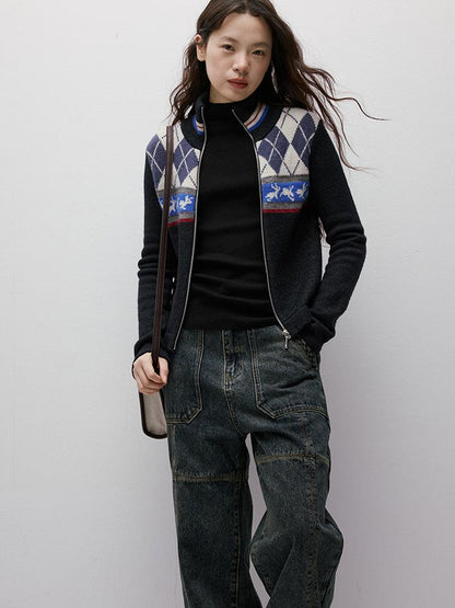 FUSSED Stonewashed Distressed Seam Vintage Blue Wide Leg Jeans