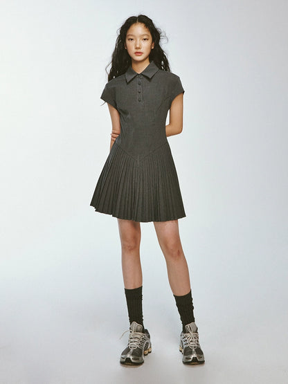 FUSSED_Striped_Polo_Collar_Dress_With_Pleated_Detail_MISSTT
