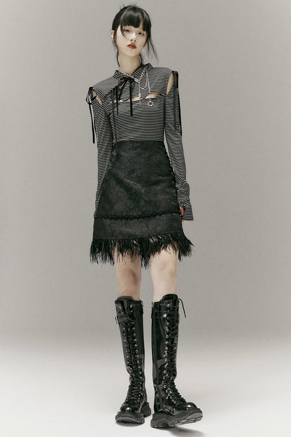 FUSSED_Stripped_Split_Top_With_Qipao_Collar_And_Cut_Out_Detail_MISSTT