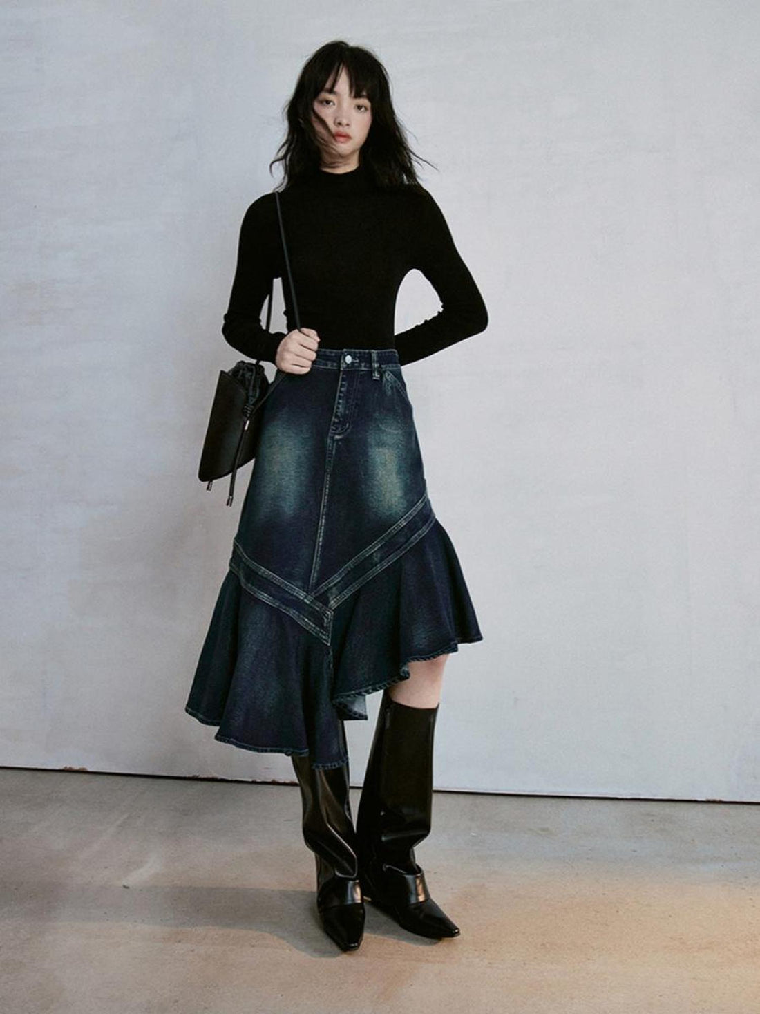 FUSSED Superfine 18g Merino Wool Seamless Layering Knit Top V-neck T-shirt Long Sleeve