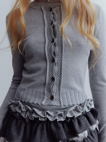 FUSSED Sweet Feminine Slim Fit Long Sleeve Round Neck Solid Pullover Women T-Shirt