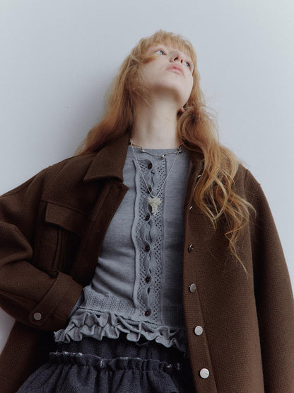 FUSSED Sweet Feminine Slim Fit Long Sleeve Round Neck Solid Pullover Women T-Shirt