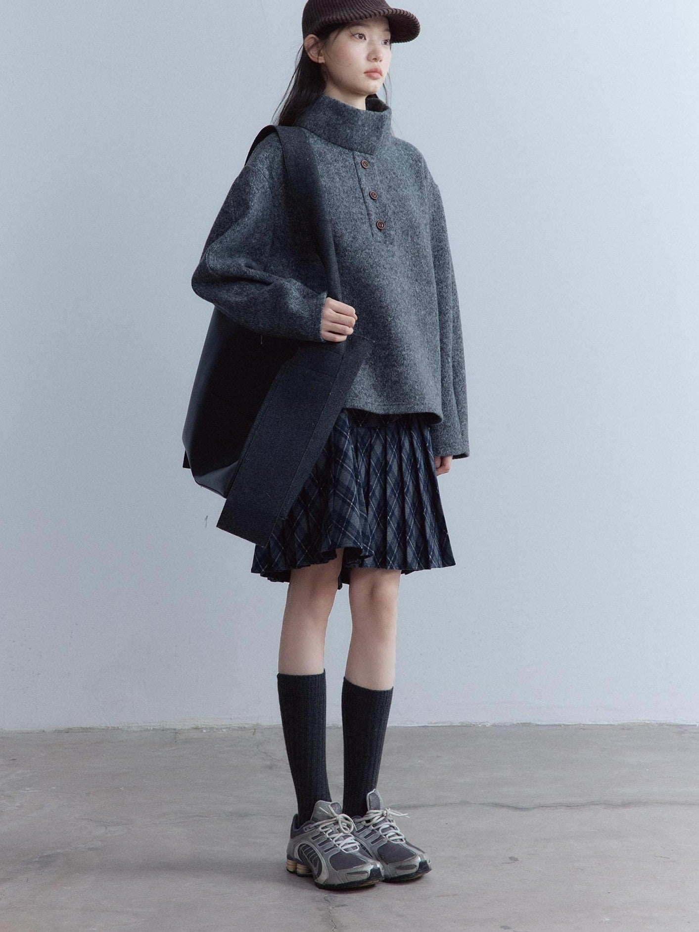 FUSSED Tartan Asymmetric Hand Pressed Pleats Women&
