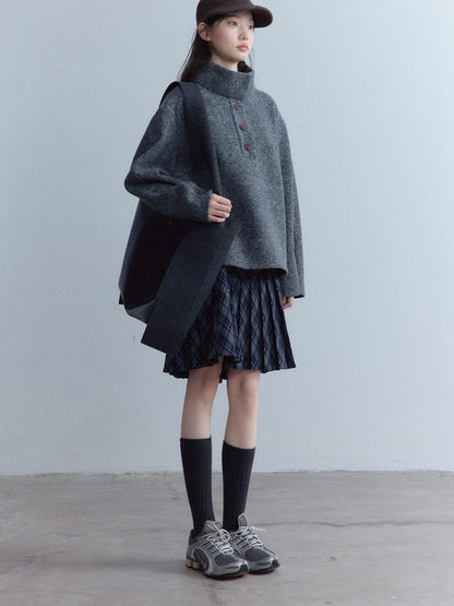 FUSSED Tartan Asymmetric Hand Pressed Pleats Women&