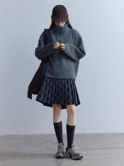 FUSSED Tartan Asymmetric Hand Pressed Pleats Women&