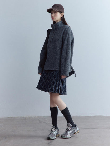 FUSSED Tartan Asymmetric Hand Pressed Pleats Women&