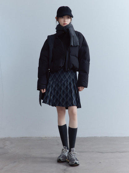 FUSSED Tartan Asymmetric Hand Pressed Pleats Women&