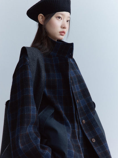 FUSSED Tartan Patchwork Double Layer Women&