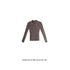 FUSSED Tea Mouse Brown Chinese Style Slim Polo Collar Women&