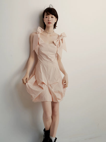 FUSSED_Tencel_Cotton_Bow_Shoulder_Deconstructed_Hem_Dress_MISSTT