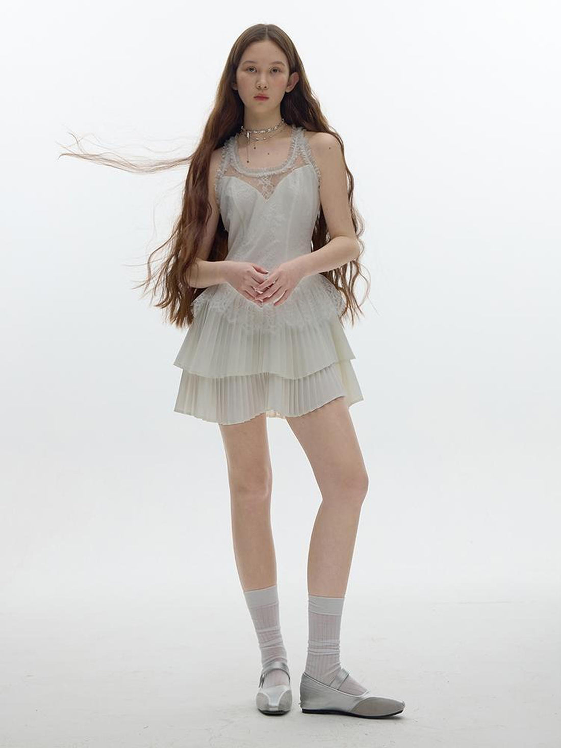 FUSSED Tennis Lace Ruffle Dress Vintage Inspired Short Wedding Dress