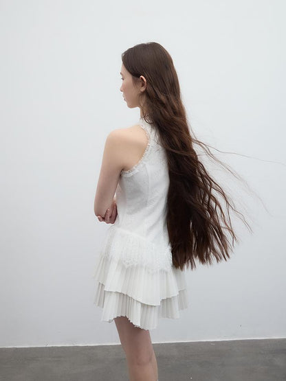 FUSSED Tennis Lace Ruffle Dress Vintage Inspired Short Wedding Dress