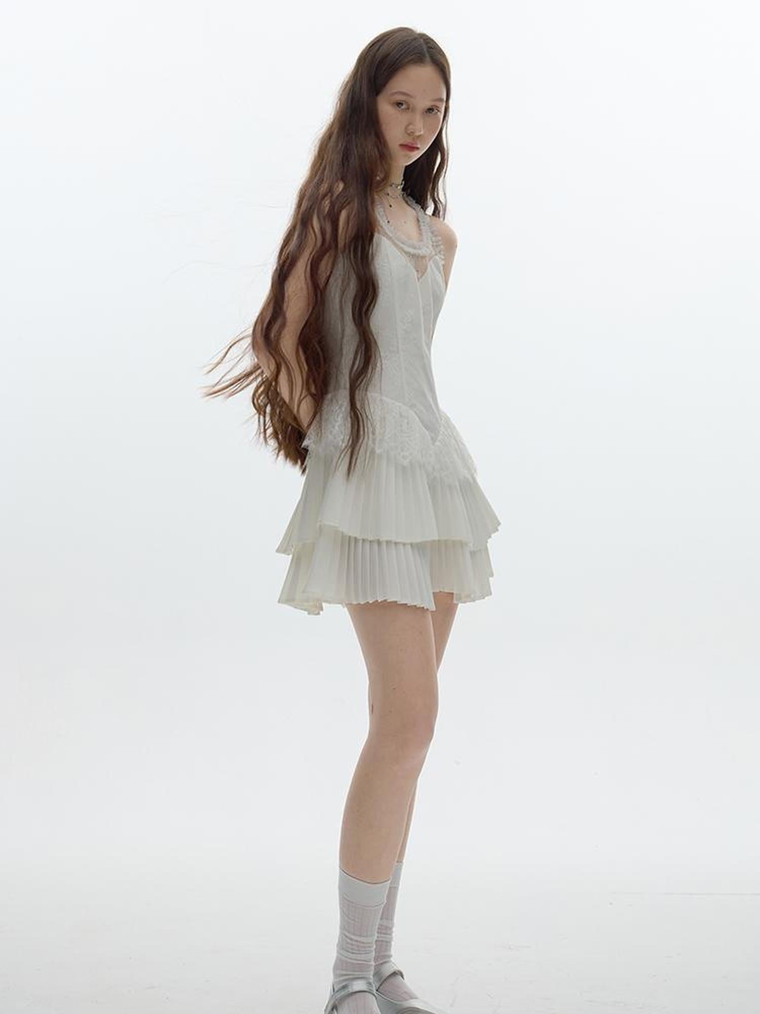 FUSSED Tennis Lace Ruffle Dress Vintage Inspired Short Wedding Dress