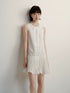 FUSSED_Textured_Lace_Paneled_Pleated_College_Dress_V_Neck_T_Shirt_Long_Sleeve_MISSTT