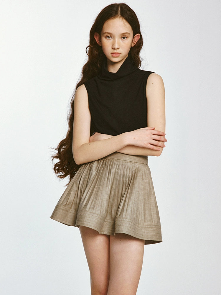 FUSSED_Textured_Pleated_Midi_Skirt_Misty_Brown_MISSTT
