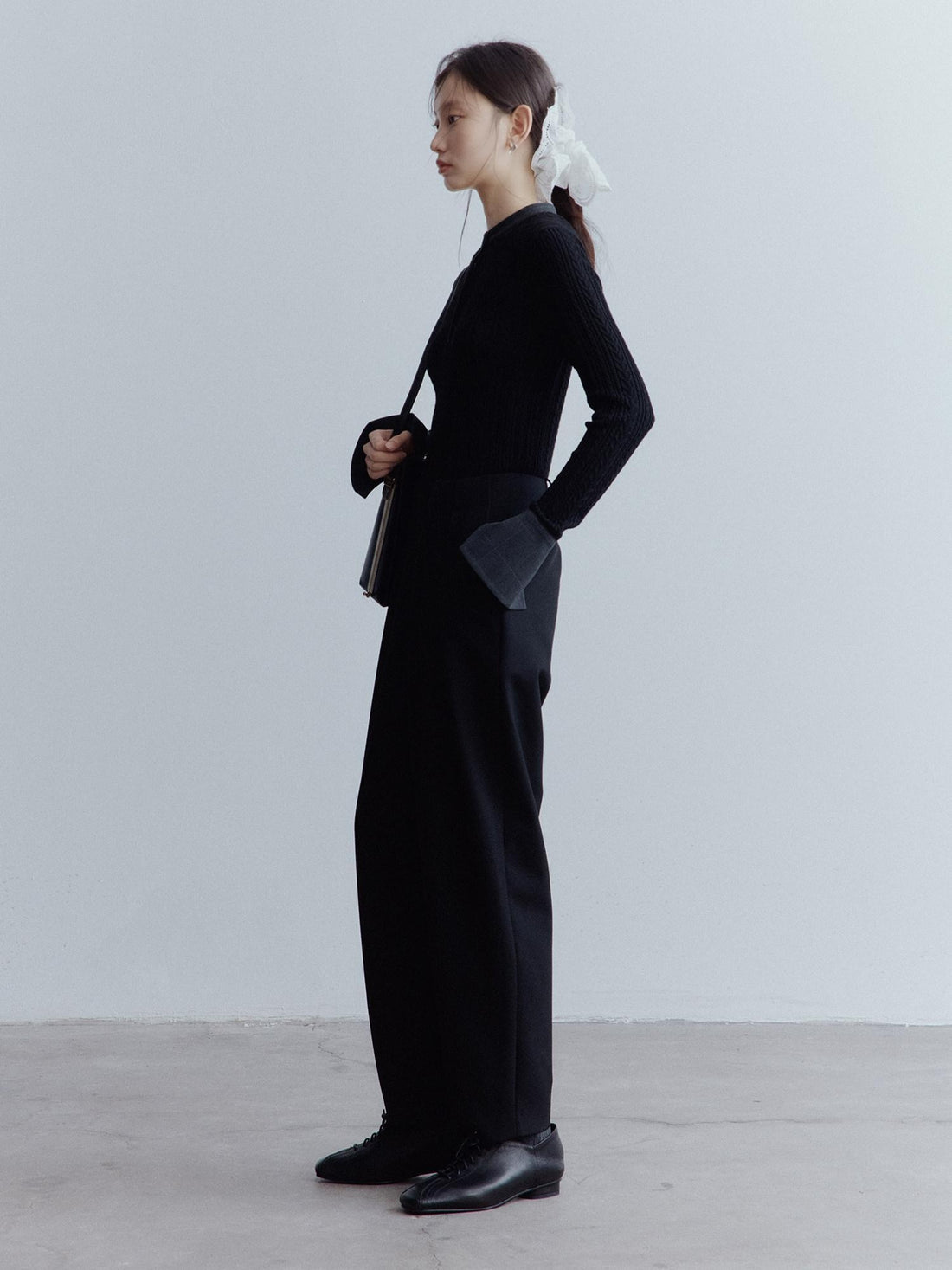 FUSSED Thermal Slim Low Rise Straight Leg Commuter For Women Black Pants