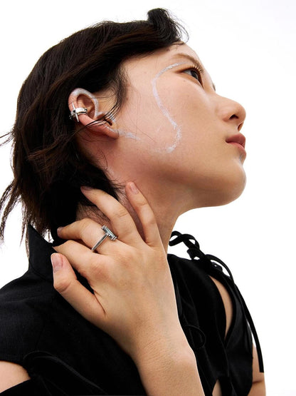 Time Leap Mismatched Sapphire Square Ring