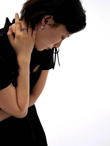 Time Leap Mismatched Sapphire Square Ring