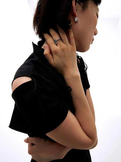 Time Leap Mismatched Sapphire Square Ring