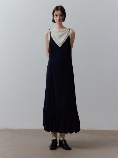 FUSSED_Tranquil_Blue_Bubble_Deep_V_Tulip_Hem_Women&