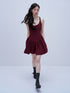 FUSSED_Tri_Color_Leather_Splice_Ruching_Low_Waist_Women&