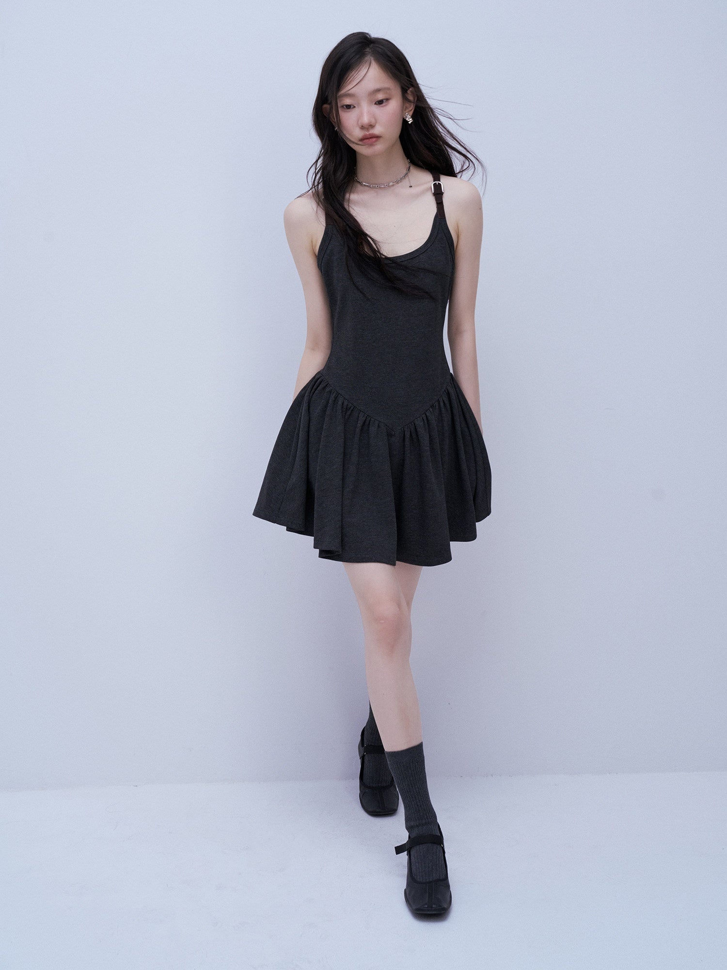 FUSSED_Tri_Color_Leather_Splice_Ruching_Low_Waist_Women&