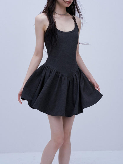 FUSSED Tri Color Leather Splice Ruching Low Waist Women&