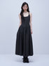FUSSED_Tricolor_Leather_Buckle_Splice_Shirred_Waist_Women&