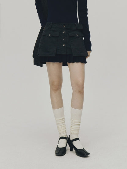 FUSSED_Twilight_Blue_3d_Pocket_Pleated_Asymmetrical_Mini_Skirt_Women&