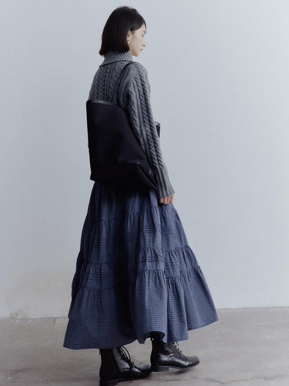 FUSSED Twisted Cable Knit Textured Wool Sweater