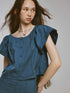 FUSSED_V-Neck_T-Shirt_Long-Sleeve_Tiered_Flutter_Sleeve_Lace_Trim_Playful_Prussian_Set_MISSTT