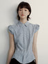 FUSSED Vichy Check Deconstructed Bud Puff Sleeve Women&