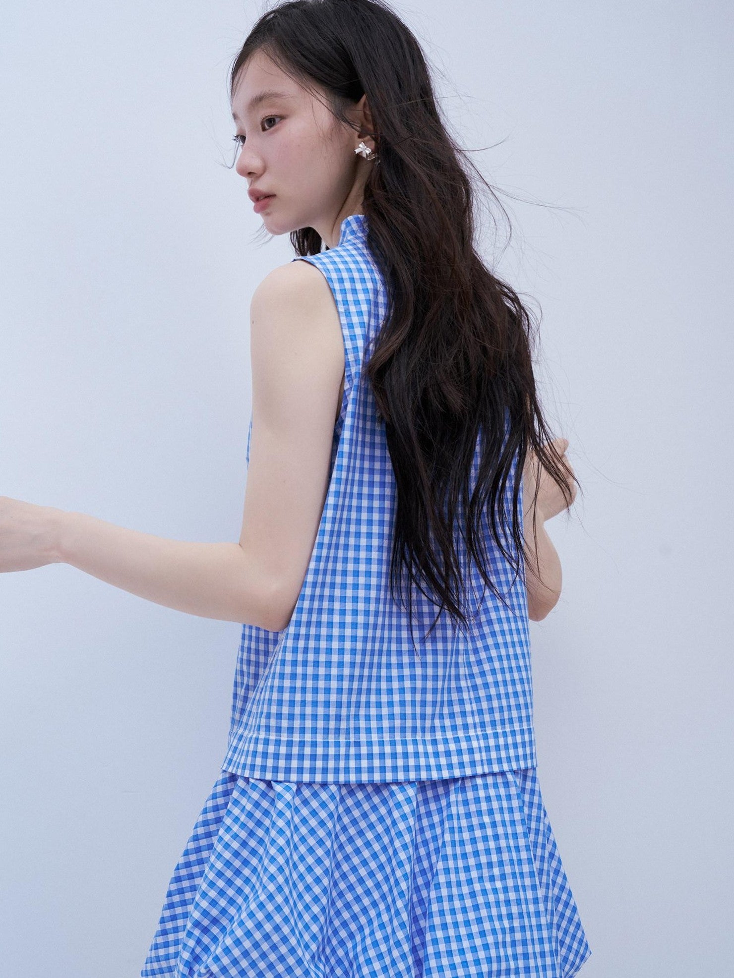 FUSSED Vichy Gingham Faux Two Piece Bubble Hem Women&