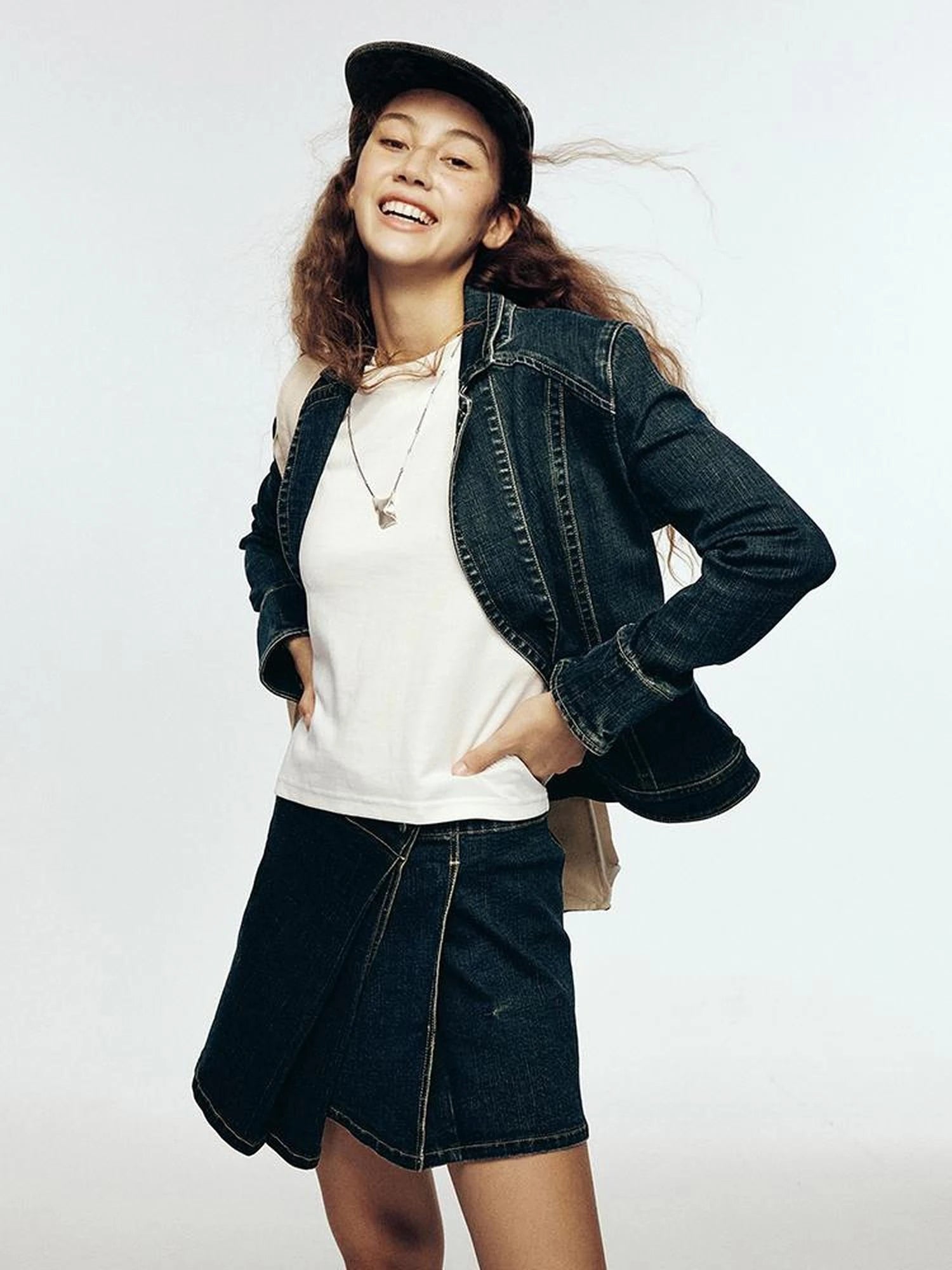 Vintage Blue Tailored Denim Jacket with Notched Collar