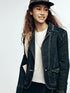FUSSED_Vintage_Blue_Turn_Down_Collar_Cropped_Slim_Fit_Women&