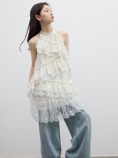 FUSSED Vintage Light Blue Leg Lengthening Wide Leg Women&