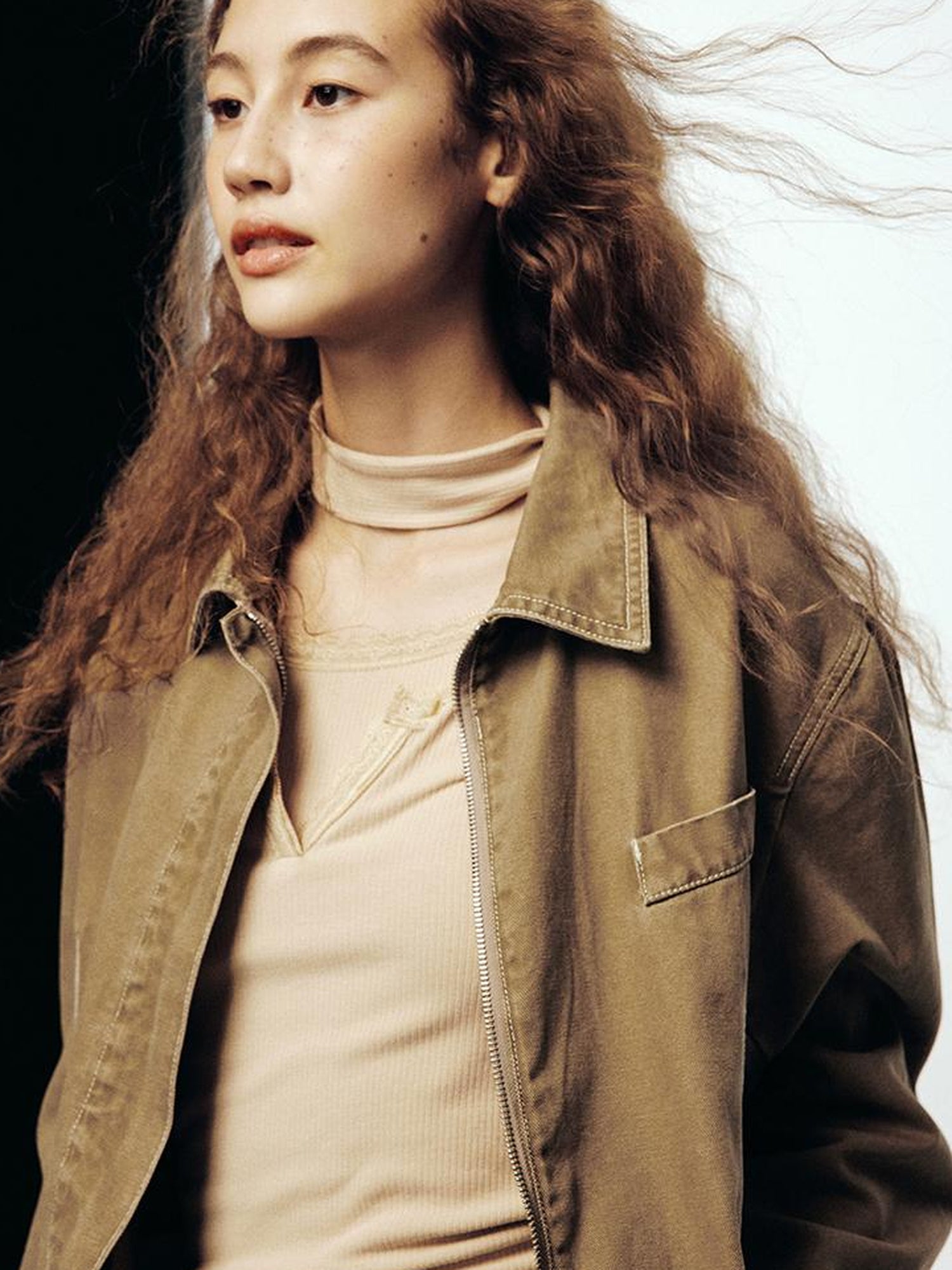 FUSSED Vintage Nut Shell Brown Enzyme Wash Denim Jacket