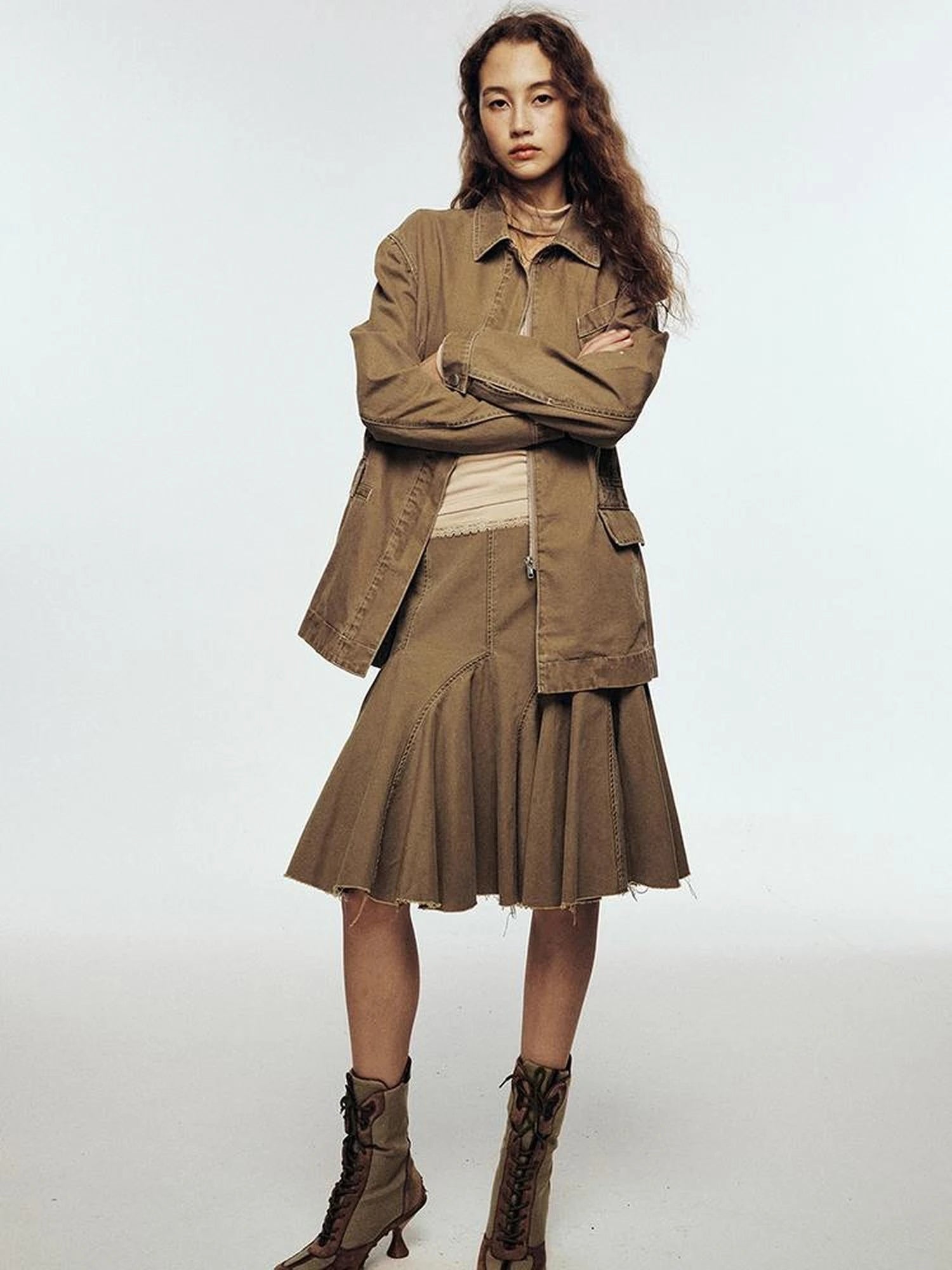 Vintage Nut Shell Brown Enzyme Wash Denim Jacket