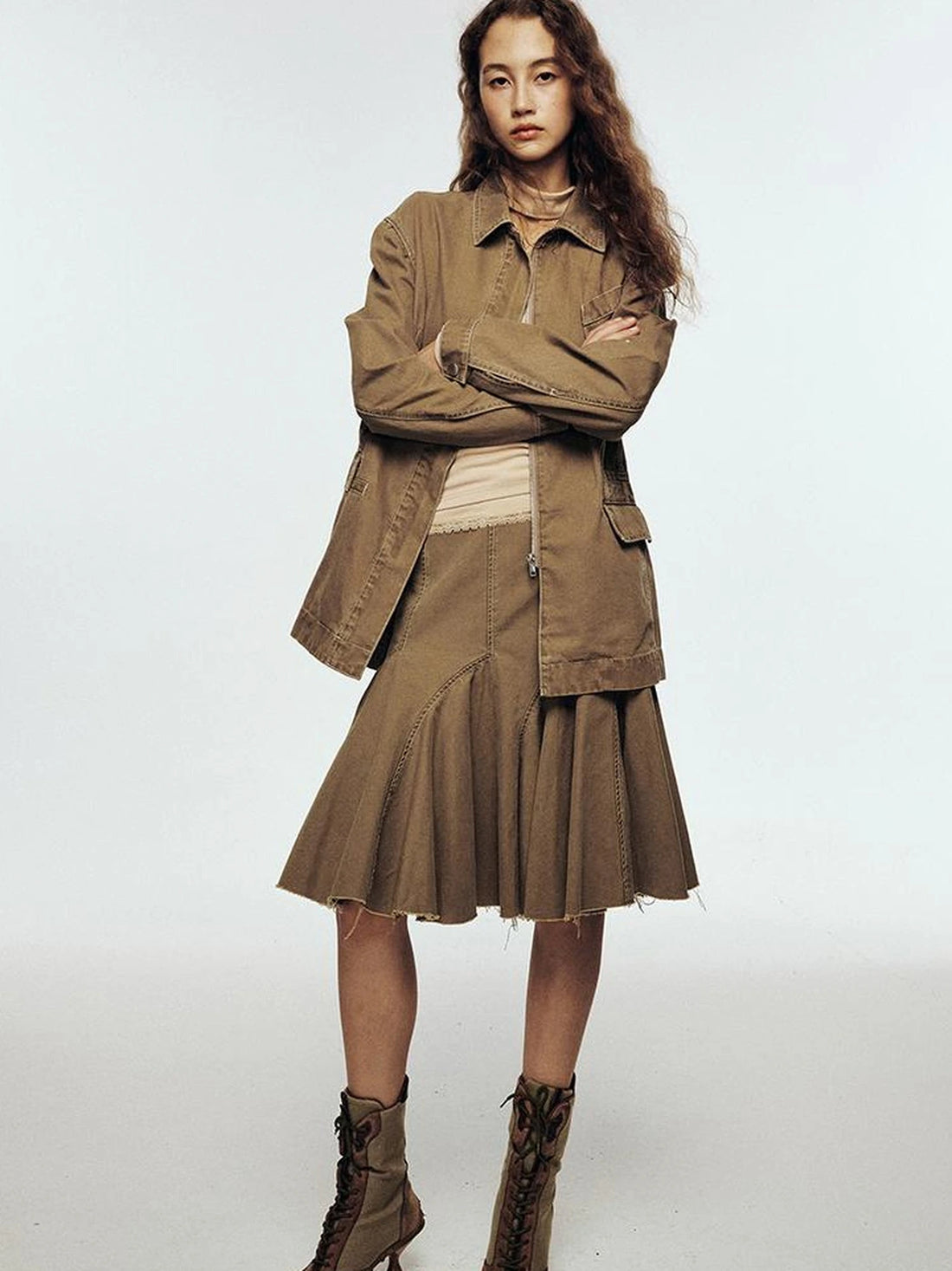 Vintage Nut Shell Brown Enzyme Wash Denim Jacket