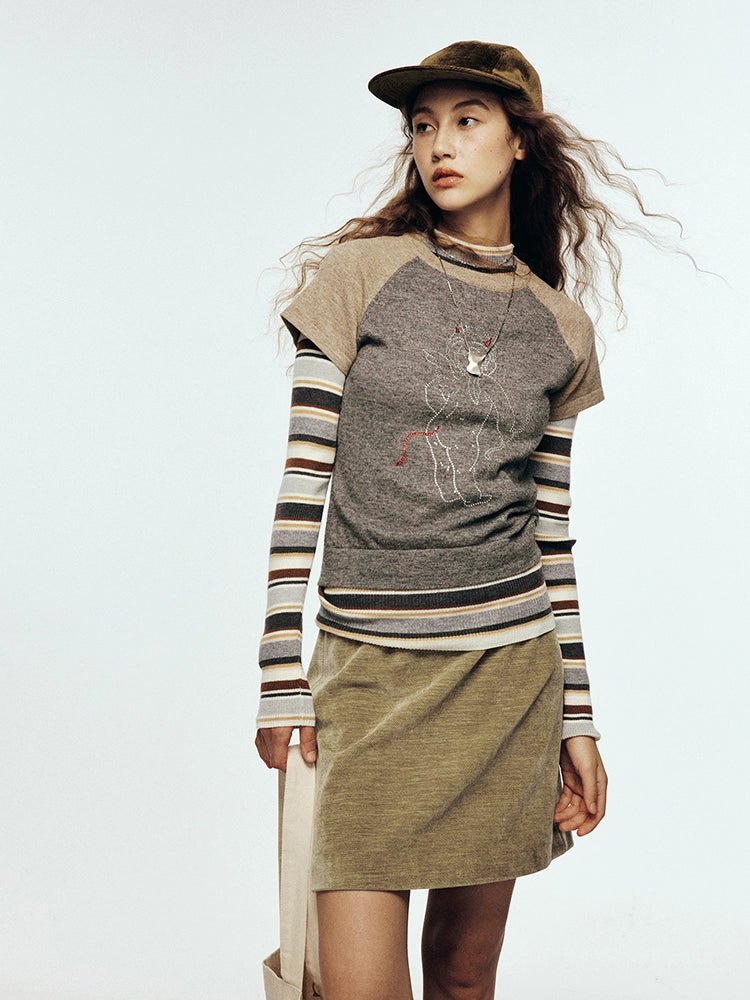 FUSSED_Vtg_Corduroy_Cedar_Green_Straight_Skirt_MISSTT