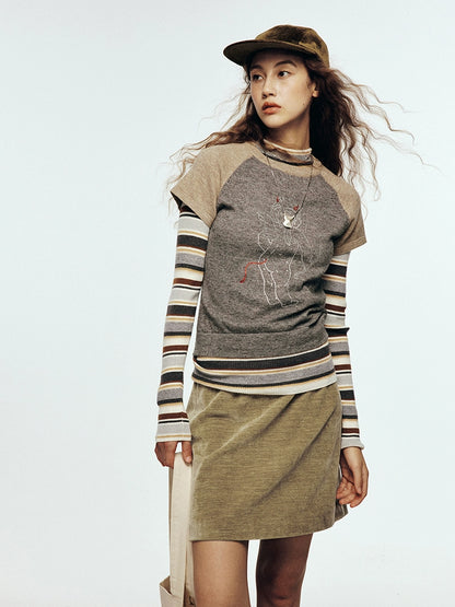 FUSSED_Vtg_Corduroy_Cedar_Green_Straight_Skirt_MISSTT